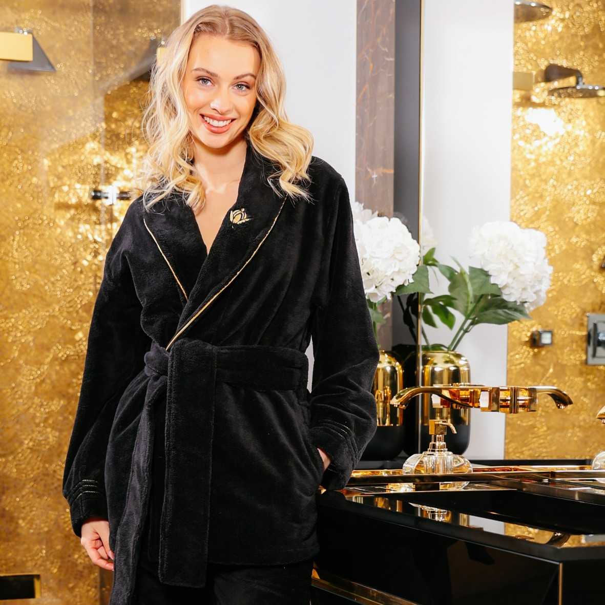 Peignoir Unisexe IRIS "Les Essentiels" - Noir