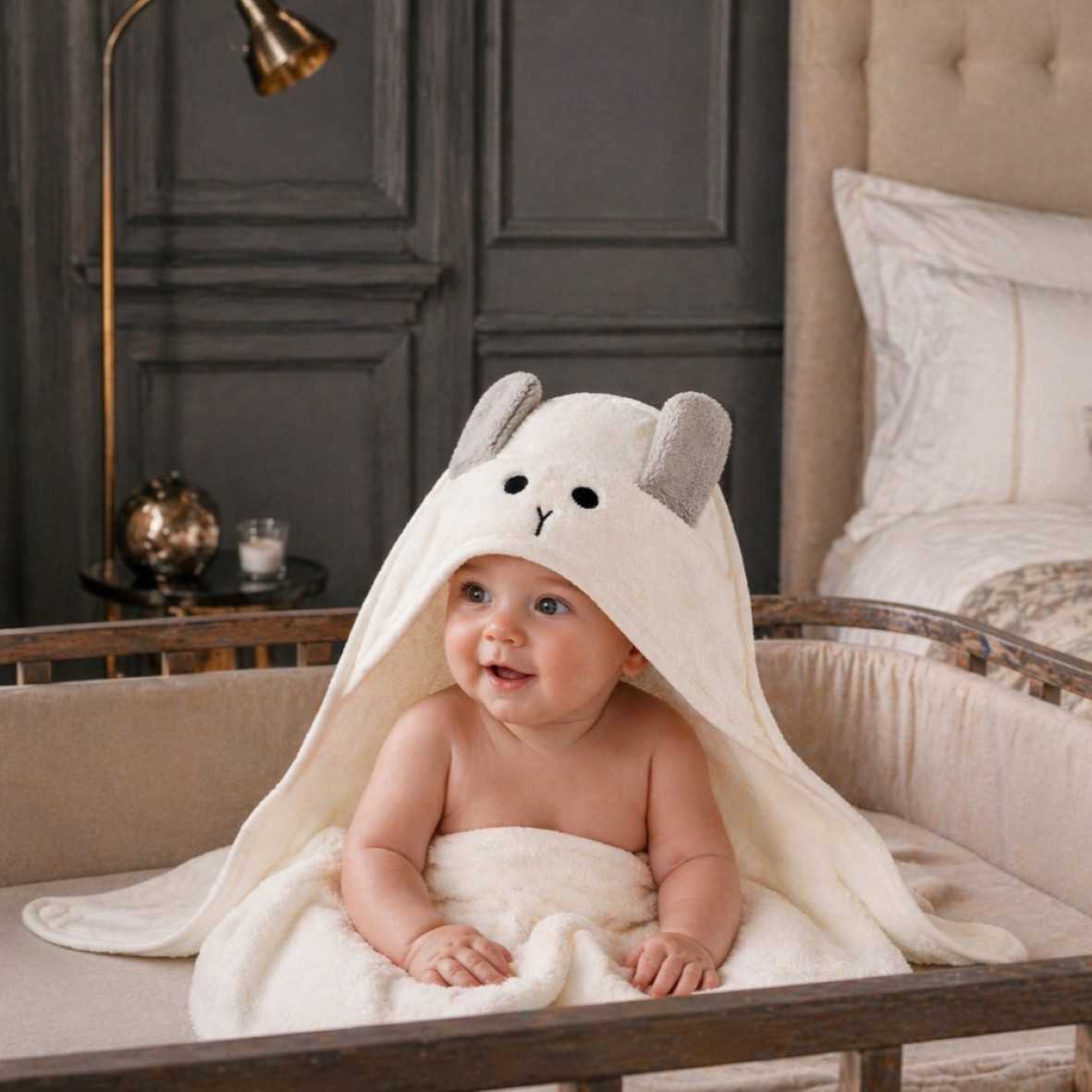 Cape de bain Dreamsoft "Jardins de Kyoto" - Ivoire