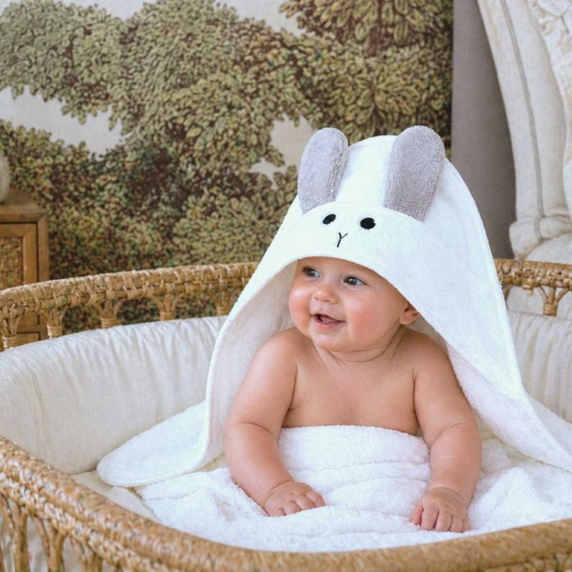 Cape de bain Dreamsoft "Jardins de Kyoto" - Blanc