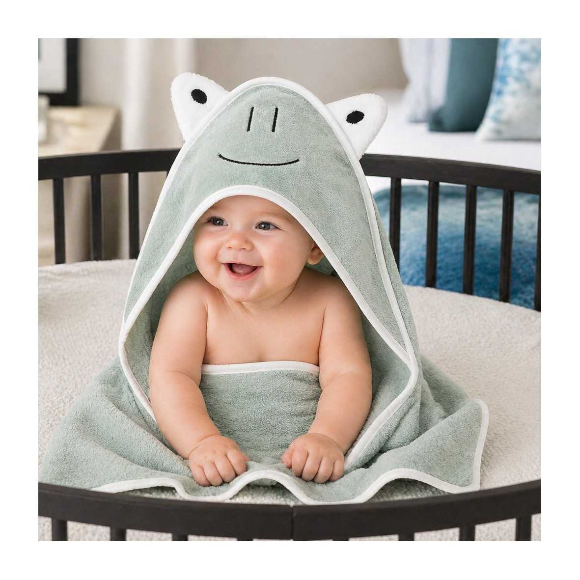 Cape de bain Dreamsoft "Forêt Boréale" - Sauge